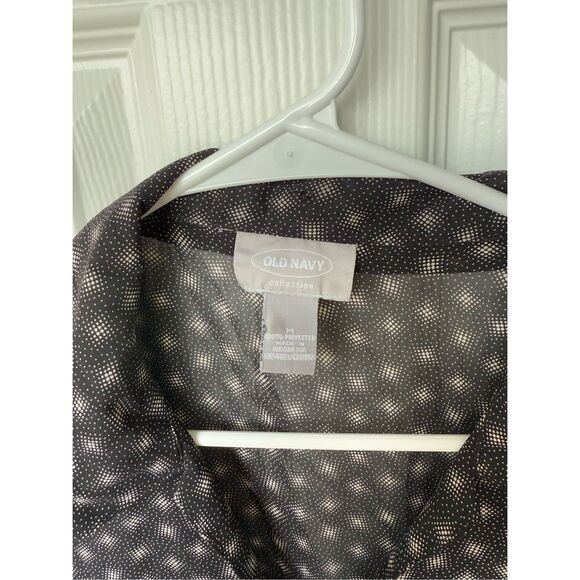 Old Navy Collection Tank Sheer Blouse Medium Women's Black and White Y2K Vintage - Picture 2 of 3